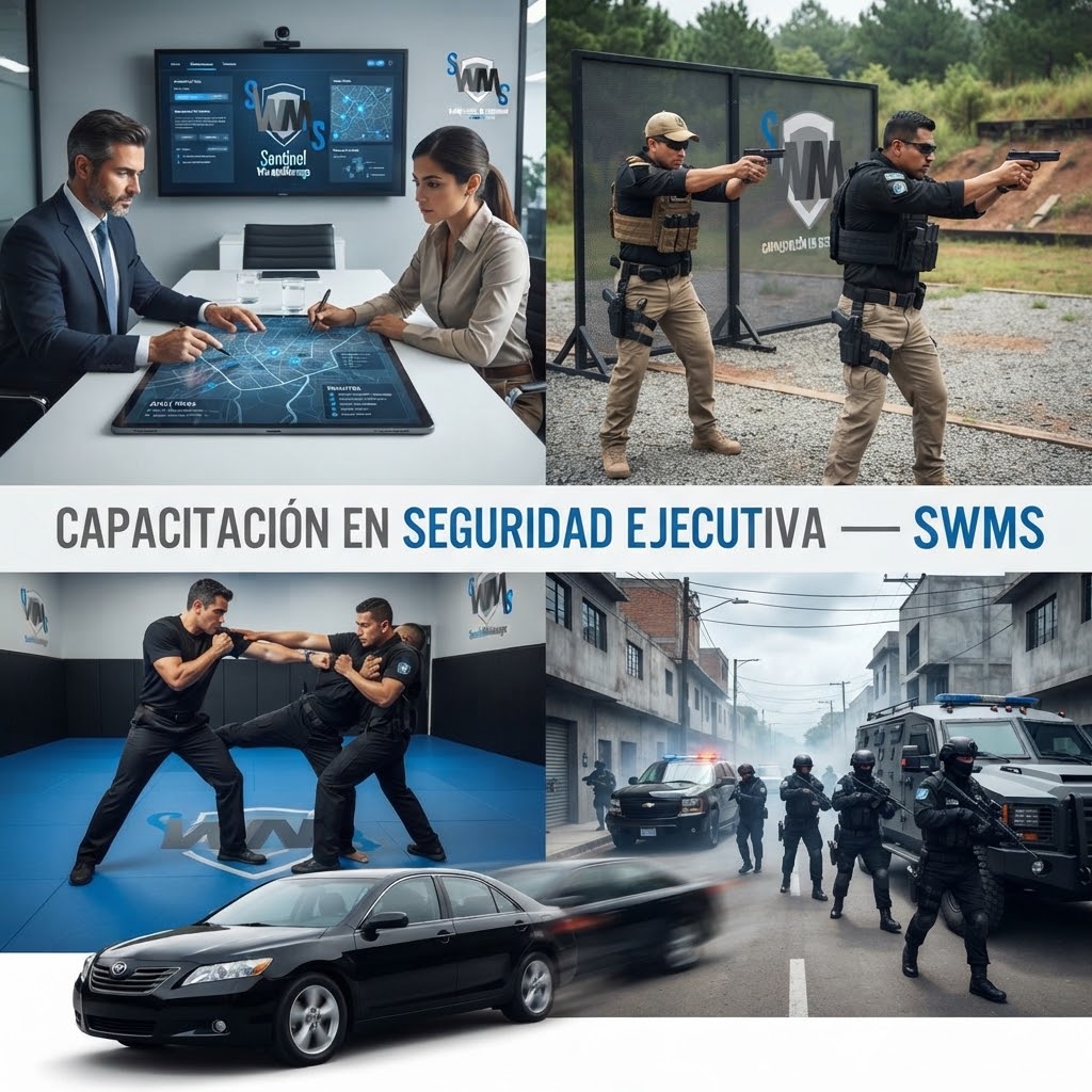 Ilustración de planificación, capacitación y preparación en seguridad ejecutiva